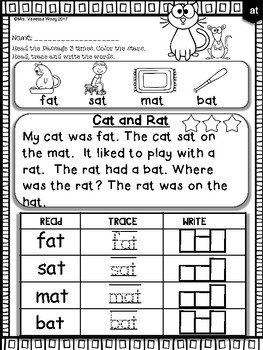 Phonics reading comprehension passages and activities Short Vowel by