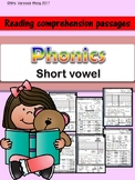 Phonics reading comprehension passages and activities Short Vowel