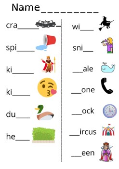 Phonics worksheet by Mrs E's Resources | TPT