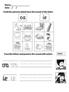 phonics worksheets 4 ai j ie oa ee or by mrs ouri tpt