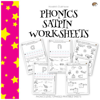 phonics satpin worksheets by koodlesch teachers pay teachers