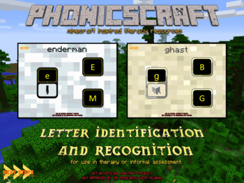 Preview of PhonicsCraft - Letter I.D Informal Assessment (Minecraft Inspired Literacy)
