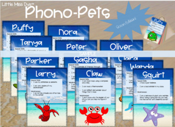 Preview of Phono-Pets Creature Cards... Like Pokemon, but for Vocabulary Development!