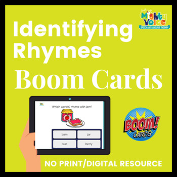 Preview of Phonological awareness Rhyming Identification Boom Cards(TM) for Speech