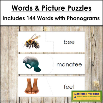 Phonogram Words & Picture Puzzles - Primary Montessori Phonics | TPT