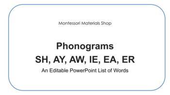 Preview of Phonogram Words SH, AY, AW, IE, EA, ER