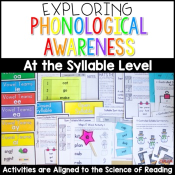 Preview of Phonological Awareness Activities | Syllable Level Skills | Science of Reading