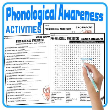 Preview of Phonological Awareness Activities Vocabulary,Puzzle, Crossword & Word search