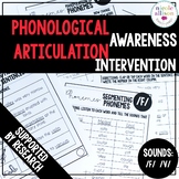 Phonological Awareness Articulation Intervention F V