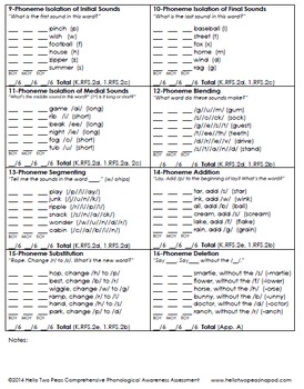 awareness phonological assessment skills reading diagnostic tool foundational phonemic kindergarten teacherspayteachers activities student self two choose board