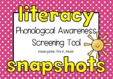 Phonological Awareness Assessment Kindergarten