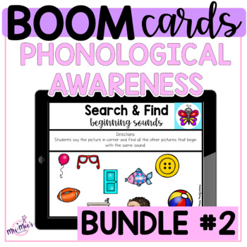 Preview of Phonological Awareness Bundle 2: Boom Cards