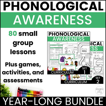 Preview of Phonological Awareness Curriculum Small Group Lessons Year-Long Bundle