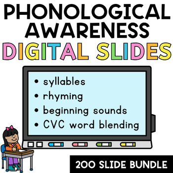 Phonological Awareness 200 DIGITAL SLIDES BUNDLE by Julia Cash | TPT