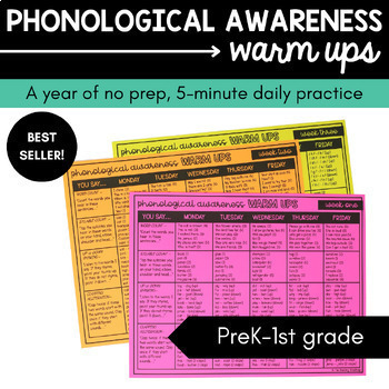 Preview of Phonological Awareness Daily Warm Ups
