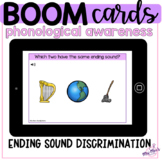 Phonological Awareness: Ending Sound Discrimination: Boom Cards