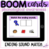 Phonological Awareness: Ending Sound Match: Boom Cards