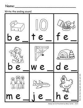 Phonological Awareness Ending Sounds Word Puzzles and Worksheets