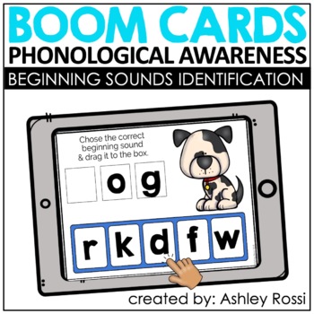 Preview of Phonological Awareness - Initial Sound Identification FREE Boom Cards