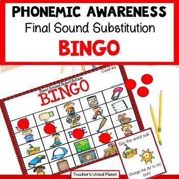 Preview of Phonological + Phonemic Awareness Final Sound Substitution Games + Rhyming Easel