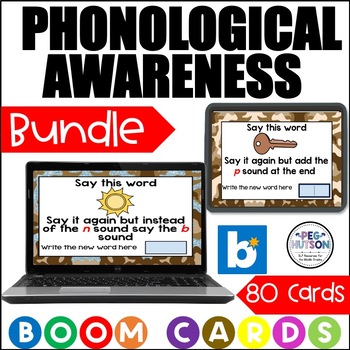 Preview of Phonological & Phonemic Awareness Activities Boom Cards for Spelling Grades 4-8