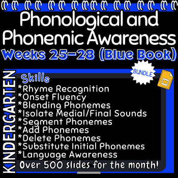 Preview of Phonological Awareness Heggerty Aligned Weeks 25-28 Kindergarten Bundle