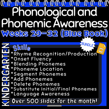 Preview of Phonological Awareness Heggerty Aligned Weeks 29-32 Kindergarten Bundle