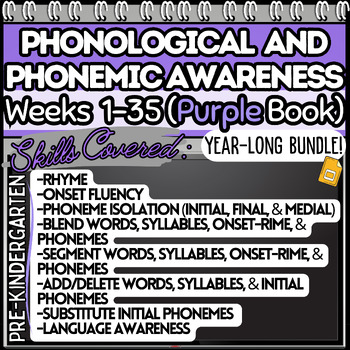 Preview of Phonological  and Phonemic Awareness Activities Heggerty Weeks 1-35 Pre-K