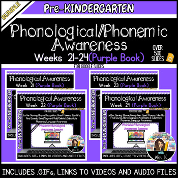 Preview of Phonological Awareness Heggerty Inspired Weeks 21-24 Pre-k Purple Book
