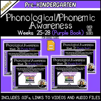 Preview of Phonological Awareness Heggerty Inspired Weeks 25-28 Pre-k Purple Book