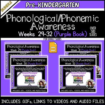 Preview of Phonological Awareness Heggerty Inspired Weeks 29-32 Pre-k Purple Book