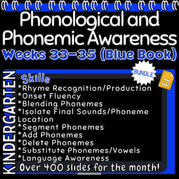 Preview of Phonological Awareness Heggerty Inspired Weeks 33-35 Kindergarten Bundle