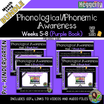 Preview of Phonological Awareness Heggerty Inspired Weeks 5-8 Pre-k Purple Book