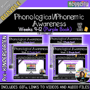Preview of Phonological Awareness Heggerty Inspired Weeks 9-12 Pre-k Purple Book