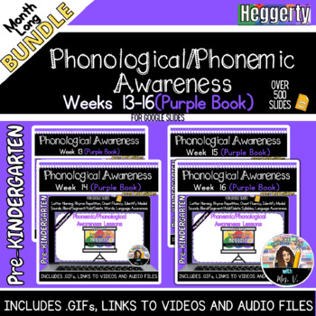 Preview of Phonological Awareness Heggerty Inspired Weeks 13-16 Pre-k Purple Book