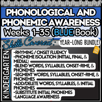 Preview of Phonological Awareness Heggerty Weeks 1-35 Kindergarten Year Long BUNDLE