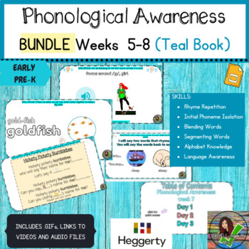 Preview of Phonological Awareness Heggerty aligned Weeks 5-8 (Pre-k) TEAL Book