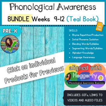 Preview of Phonological Awareness Heggerty aligned Weeks 9-12 (Pre-k) TEAL Book