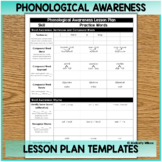 Phonological Awareness Lesson Plan Templates
