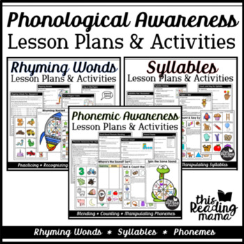 Preview of Phonological Awareness Lesson Plans Bundle