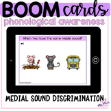 Phonological Awareness: Medial Sound Discrimination: Boom Cards