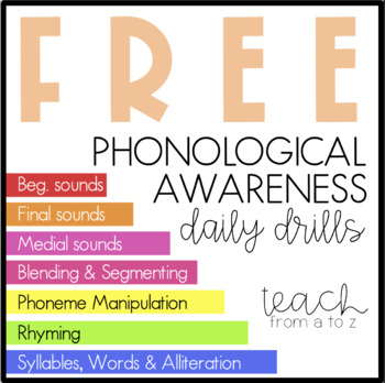 Preview of Phonological Awareness No Prep Daily Drills FREE