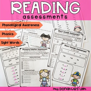 Preview of Phonological Awareness, Phonics, & Sight Word Assessments