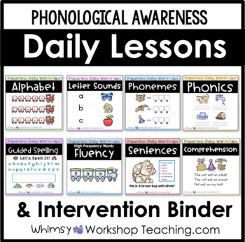Preview of Phonological Awareness Reading LESSONS + Intervention Assessment Binder BUNDLE