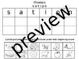 Phonological Awareness - S A T I P N  worksheet PHONICS