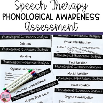 Preview of Phonological Awareness Screener | Informal Assessment Speech LanguageTherapy