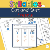 Phonological Awareness Syllable Cut and Sort Worksheets Free
