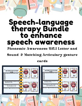 Preview of Phonological Awareness Worksheet Bundle & Gesture cards. UFLI and SLP