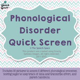 Phonological Disorder Quick Screen