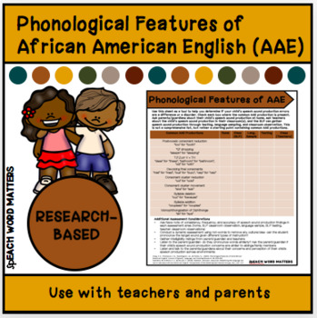 Preview of Phonological Features of African American English (AAE)